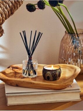 Voluspa Small Decor Candle in Black and Gold Patterned Tin